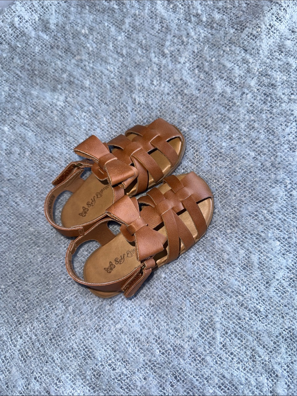 Self Esteem Girls Brown Woven Kids Sandals